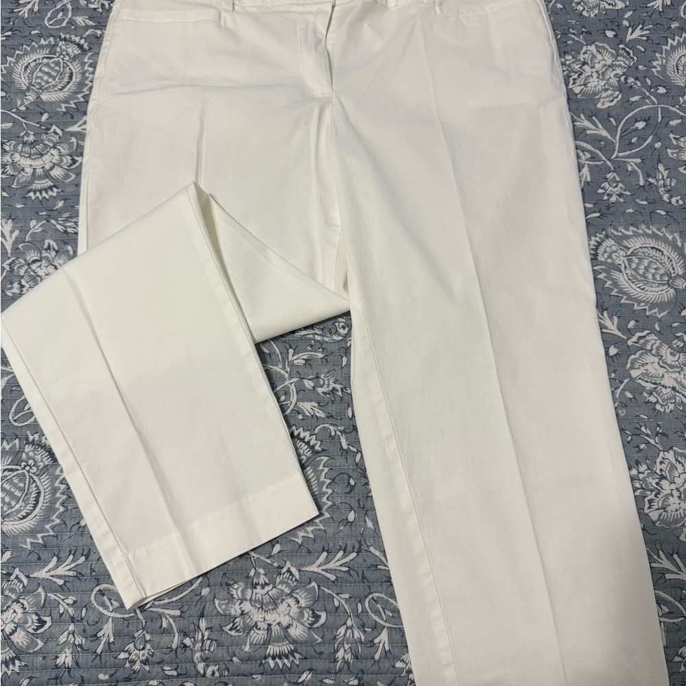 LOFT White Ankle Cropped Pants